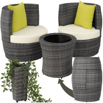Aluminium rotan zitgroep Nizza 2+1+1 - grijs, Verzenden, Nieuw