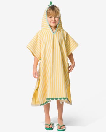 HEMA Kinderponcho 68x78cm velours krokodil strepen, Verzenden, Nieuw, Groen