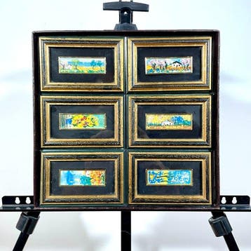 Wanddecoratie - Set of Miniatures on 23Kt Gold Leaf – Enzo
