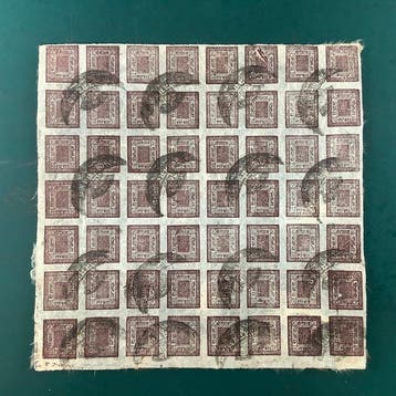 Nepal 1899 - 2 Anna in veldeel van 56 met plaatfout en 4, Gestempeld