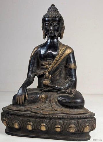 mooi beeld Shakyamuni Boeddha - Brons - Nepal (Zonder, Antiek en Kunst
