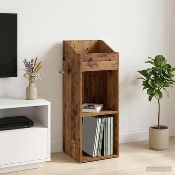 vidaXL Platenkast Oud hout 36 x 36 x 95,5 cm Bewerkt hout, Huis en Inrichting, Verzenden, Nieuw
