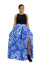 Afrikaanse print maxi rok - Blauwe Tie Dye - S, Ophalen of Verzenden, Nieuw