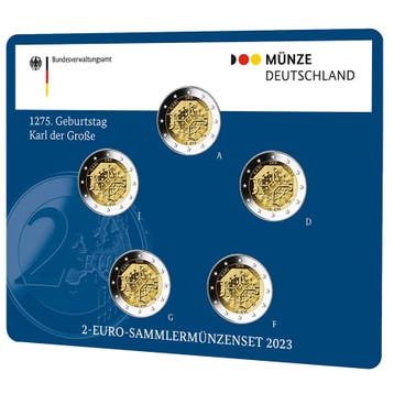 Duitsland 2 Euro Set Karel de Grote 2023 BU, Postzegels en Munten, Munten | Europa | Euromunten, Verzenden