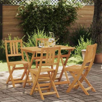 vidaXL Bistrostoelen voor buiten 4 pcs Naturel 40 x 42 x 85, Tuin en Terras, Tuinstoelen, Verzenden, Nieuw