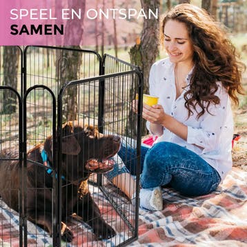MaxxPet Hondenren Puppyren met 8 panelen - Staal - 60x78c..., Dieren en Toebehoren, Hondenbenches, Verzenden, Nieuw
