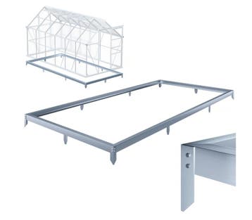 Stalen fundering voor broeikas 380x190x12cm gegalvaniseerd, Verzenden, Nieuw