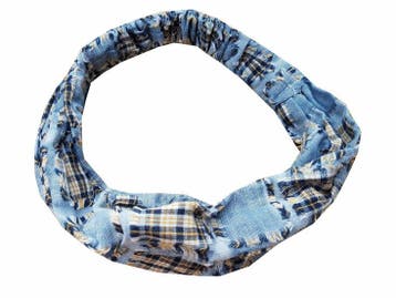 Haarband 3-in-1 - Ruit Patroon - Blauw Geel, Nieuw