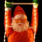 Kerstman op touwladder met 120 LEDs (Kerst artikelen), Verzenden, Nieuw