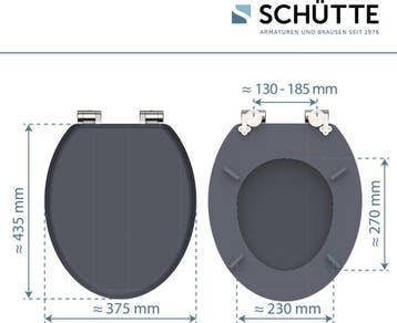 SCHÜTTE WC-Bril 80104 SPIRIT ANTHRAZIT - MDF-Hout - Soft, Verzenden, Nieuw