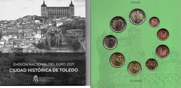 Espagne Spanien Euro Satz 2021 9 munten Altstadt von Toledo, Verzenden