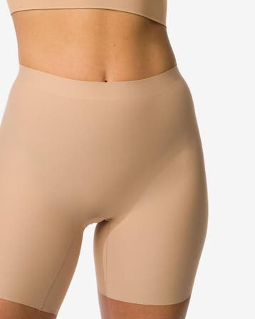 HEMA Medium corrigerende biker hoge taille beige, Verzenden, Beige