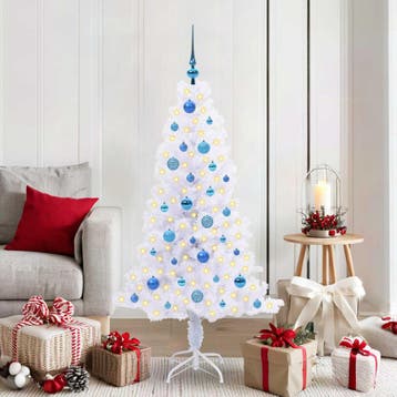 vidaXL Kunstkerstboom met 150 LED Wit 150 cm PVC en Staal, Verzenden, Nieuw