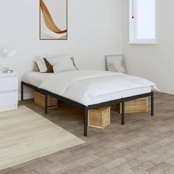 vidaXL Bedframe metaal zwart 120x190 cm, Verzenden, Zwart, Nieuw, 190 cm of minder