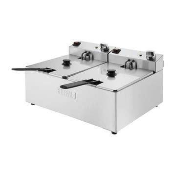 Dubbele Tank Dubbele Mand 2X5Ltr Countertop Friteuse 2X2.8Kw, Verzenden, Nieuw in verpakking