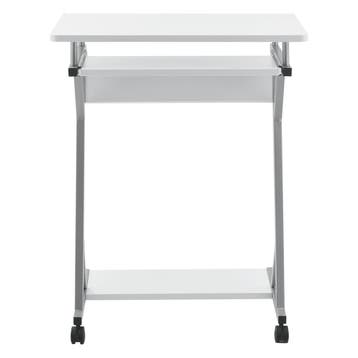 Computertafel bureau op wielen pc tafel 60x40x75 cm wit, Verzenden, Nieuw