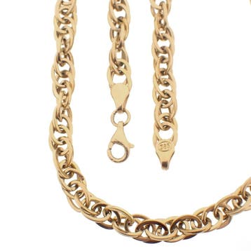 Gouden fantasieschakel ketting, Ophalen of Verzenden, Gebruikt, Overige kleuren, Goud