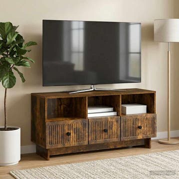 vidaXL TV-kast met lade Gerookt eiken 102 x 34,5 x 50 cm, Minder dan 50 cm, Verzenden, Nieuw, Minder dan 100 cm