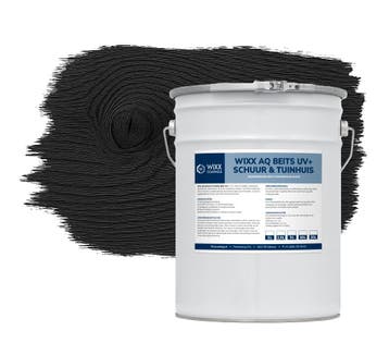 Wixx AQ Schuur en Tuinhuis Beits UV+ Zwart 1L, Verzenden, Zwart, Nieuw, Beits