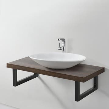 Ophangbeugel voor wastafelblad set van 2 zwart mat 40x20 cm, Verzenden, Nieuw