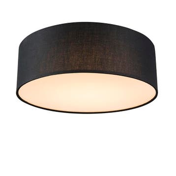 Plafondlamp zwart 30 cm incl. LED - Drum LED, Verzenden, Nieuw