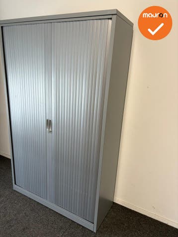 TDS Roldeurkast - 196x120x45cm - Zilvergrijs met kunststof z, Werkplek, Ophalen of Verzenden, Gebruikt, Kast