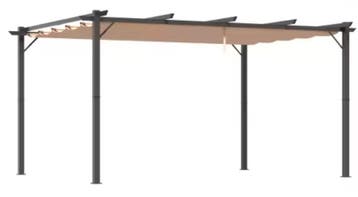 Paviljoen 3x4m met Stoffen Dak en Alu Frame Grijs/Bruin, Verzenden, Nieuw