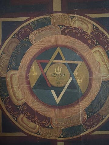 Oude Yantra-mandala van Shiva en Kundalini - met de hand