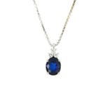 Halsketting - 18 karaat Witgoud - 0.79ct. tw. Saffier -, Sieraden, Tassen en Uiterlijk, Kettingen, Nieuw