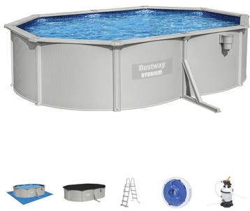 Bestway Hydrium Jersey metalen zwembad 500 x 360 x 120cm, Tuin en Terras, Verzenden, 80 tot 120 cm, 400 cm of meer, Ovaal