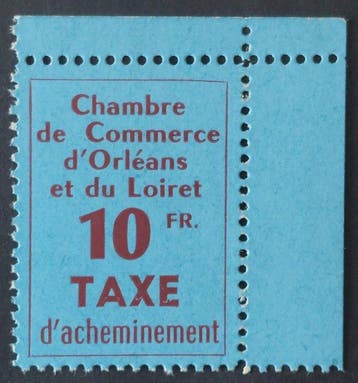 Frankrijk 1953 - Stakingzegel, 10 f. roodbruin op blauw,, Gestempeld