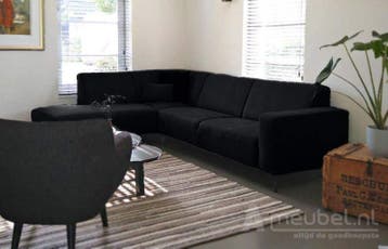 Hoekbank Maarssen - hoekbanken - Zwart, Nieuw, 150 cm of meer, Stof, 250 tot 300 cm