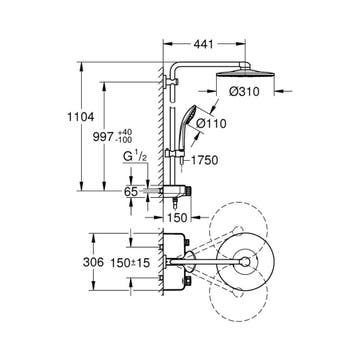 Regendoucheset Grohe Euphoria SmartControl System 31 cm met, Ophalen of Verzenden, Nieuw