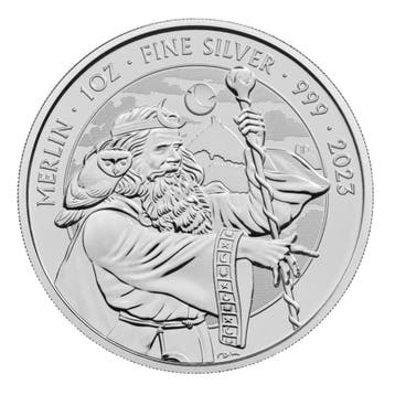 Myths and Legends  #5. Merlin 1 oz 2023, Postzegels en Munten, Verzenden, Losse munt, Zilver