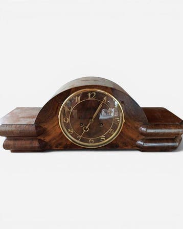 Klok - Pirwitz - Art Deco Hout/ Metaal - 1950-1960