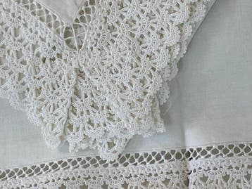 Lenzuolo capolavoro artigianale - Laken (3) - 263 cm - 246, Antiek en Kunst
