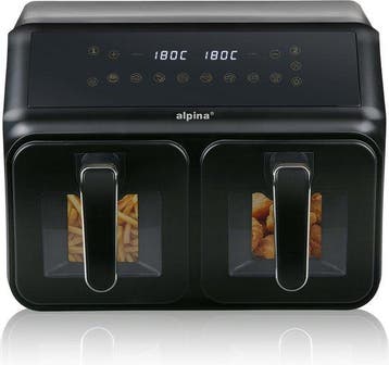2dekans | alpina Dubbele Airfryer XXL - Heteluchtfriteuse, Ophalen of Verzenden, Zo goed als nieuw