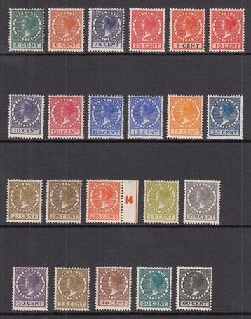 Nederland 1926/1939 - Koningin Wilhelmina - NVPH 177/198, Gestempeld