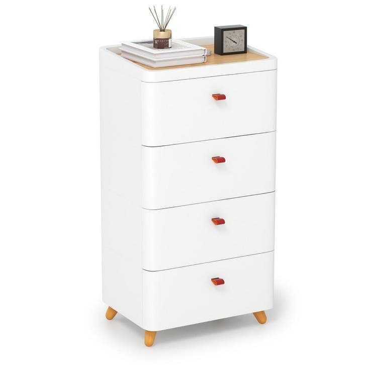 LIVSK Commode met 4 Laden - Uitneembare Opberglade - Bamboe, Huis en Inrichting, Woonaccessoires | Kisten, Nieuw, Verzenden