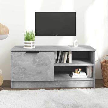 vidaXL Tv-meubel 80x35x36,5 cm bewerkt hout betongrijs, Minder dan 50 cm, Verzenden, Nieuw, Minder dan 100 cm