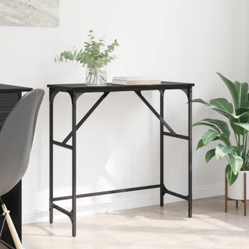 vidaXL Wandtafel Zwart Eiken 75 x 32 x 75 cm Bewerkt hout, Huis en Inrichting, Minder dan 45 cm, Verzenden, Nieuw, 70 cm of meer
