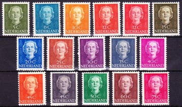 Nederland 1949/1951 - Complete postfrisse serie Koningin, Gestempeld