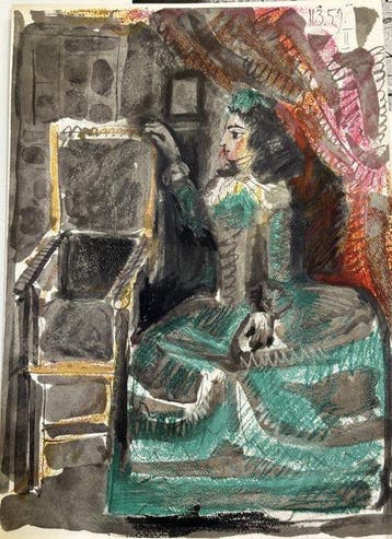 Pablo Picasso (1881-1973) - Jacqueline II 1962, Antiek en Kunst