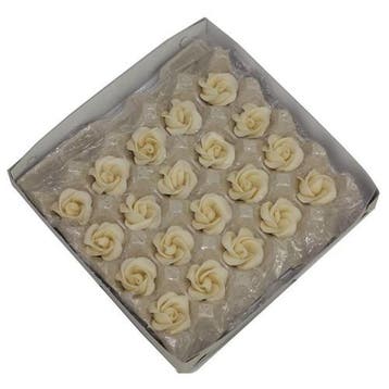 Marsepein rozen 5 blads 35mm 20 stuks, Wit Luxe, Hobby en Vrije tijd, Verzenden, Nieuw