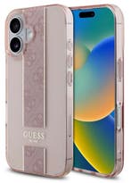Guess iPhone 16 Back Cover hoesje IML 4G Stripe Roze, Verzenden, Nieuw, Frontje of Cover