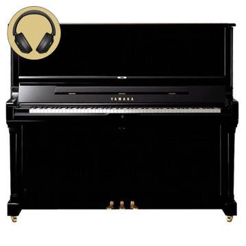 Yamaha SU7 SH3 PE messing silent piano (zwart hoogglans), Muziek en Instrumenten, Piano's, Nieuw, Zwart, Piano