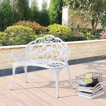 Tuinbank Monfalcone 2-persoonsbank 99x54x78 cm wit casa.pro, Verzenden, Nieuw