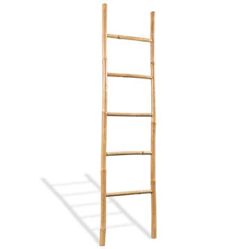 vidaXL Handdoekladder met 5 sporten 150 cm bamboe, Verzenden, Nieuw, Bruin