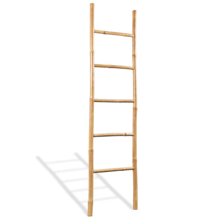 vidaXL Handdoekladder met 5 sporten 150 cm bamboe, Huis en Inrichting, Badkamer | Badtextiel en Accessoires, Bruin, Nieuw, Verzenden