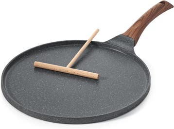 Pannenkoekenpan 26cm - Graniet - Tweedekansje | OP=OP, Ophalen of Verzenden, Zo goed als nieuw, Aluminium